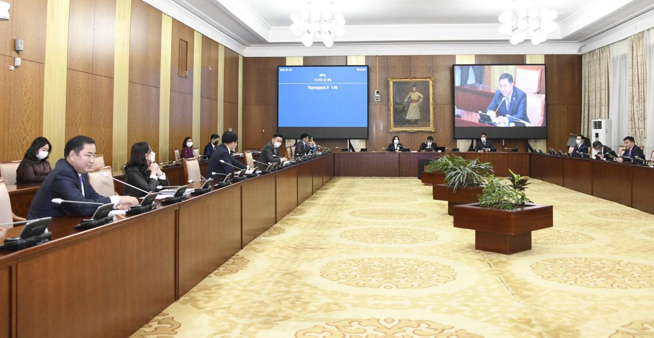 “Монгол Улсын Их Хурлын 2021 оны хаврын ээлжит чуулганаар хэлэлцэх асуудлын тухай” тогтоолын төслийг батлахыг дэмжлээ