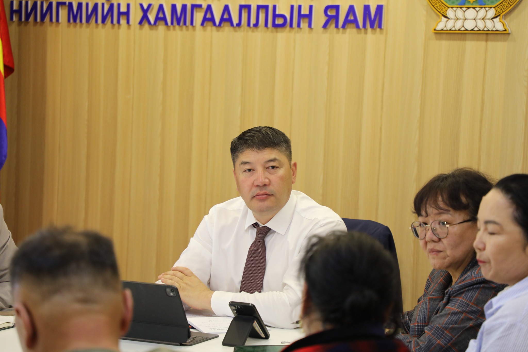 ГЭР БҮЛ, ХӨДӨЛМӨР, НИЙГМИЙН ХАМГААЛЛЫН САЙД Т.АУБАКИР ХӨГЖЛИЙН БЭРХШЭЭЛТЭЙ ИРГЭДИЙН ТӨЛӨӨЛӨЛТЭЙ УУЛЗЛАА